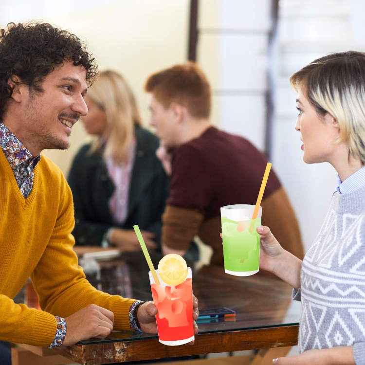 Gemeinsam im Gespräch bleiben beim Medienaperitif.