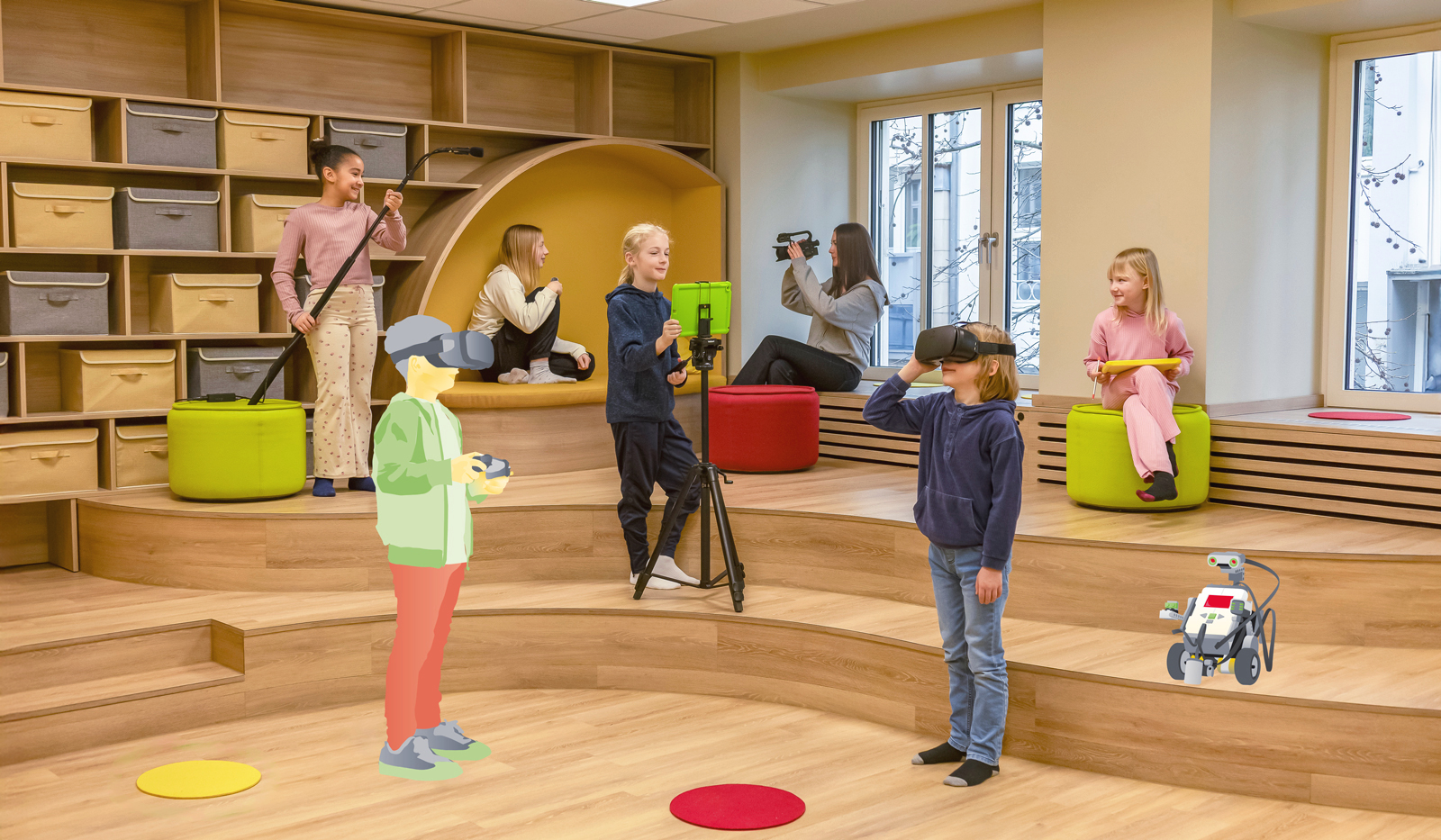 Medienworkshop für Kinder und Jugendliche mit Kamera, Mikrofon, VR-Brille und Robotik bei der Stiftung Jugend und Medien