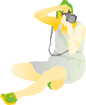 Mädchen fotografiert – Illustration für Foto- und Medien-Workshops