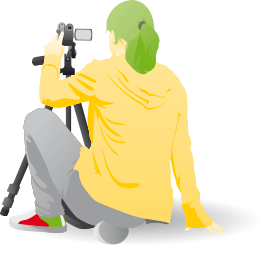 Jugendliche mit Kamera – Illustration für Video- und Medien-Workshops